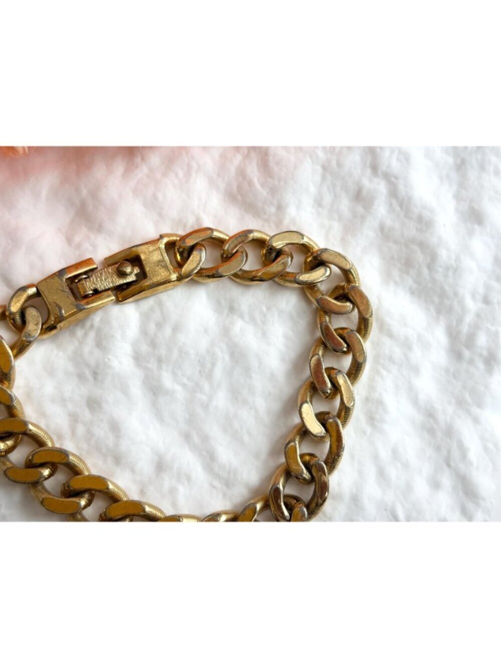 Monet Designer Signed Curb Chain Chunky Vintage 80's Style Bracelet - Picture 3 of 16